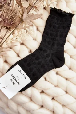 Sale Wzorzyste Skarpety Damskie Czarne Wzór 3 Skarpetki|Skarpetki
