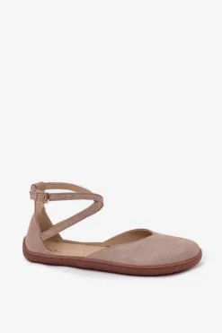 Barefoot|Baleriny Skórzane></noscript>Zazoo Zamszowe Baleriny Damskie Barefoot Z Paskami 191 Szare Szary