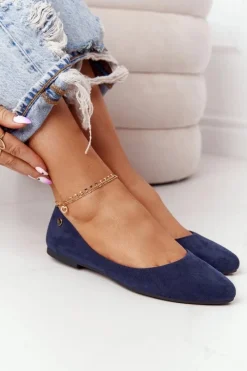 Baleriny Klasyczne>Buty Sergio Leone Zamszowe Baleriny Sergio Leone BL622 Granatowe