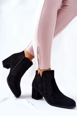 Botki Na Słupku|Czarne Botki></noscript>Evento Zamszowe Botki Na Obcasie Czarne Elisea
