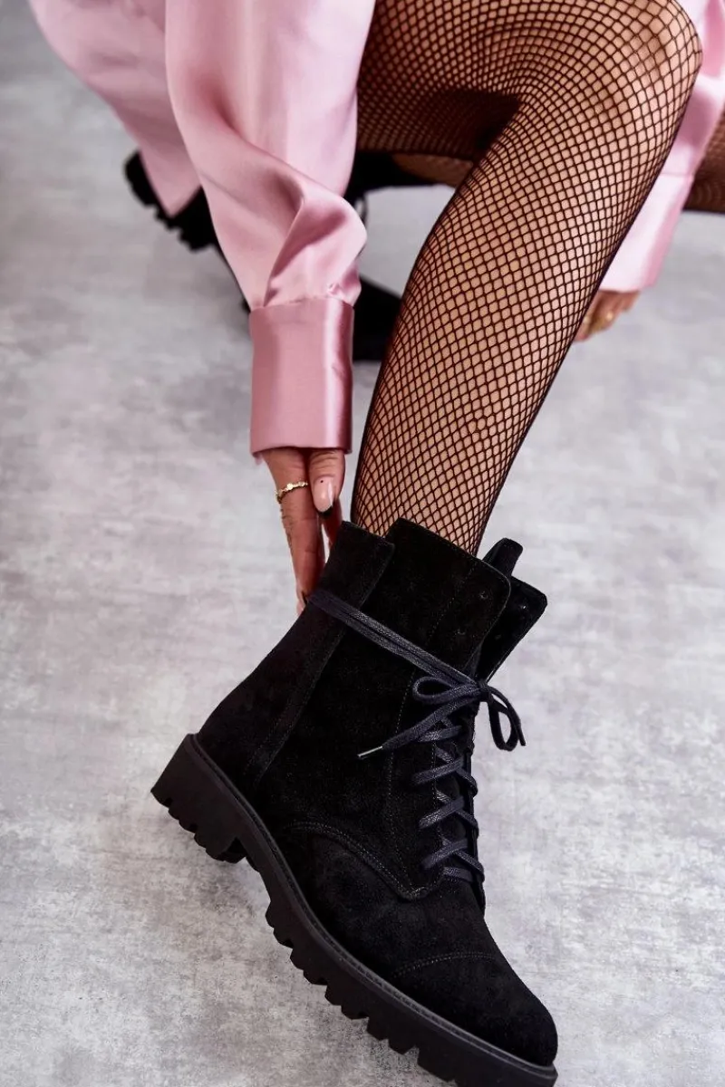 Outlet Boto Zamszowe Botki Na Suwak Nicole 2754 Czarne