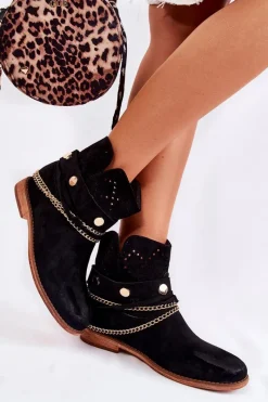 Sale Zamszowe Botki Na Ukrytym Koturnie Czarne Verine Damskie Botki Wiosenne|Botki Na Koturnie