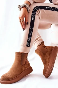 Hot Zamszowe Botki Sztyblety Na Platformie Beżowe Marissa Damskie Czarne Botki|Botki Zimowe Damskie