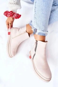 Czarne Botki|Botki Zimowe Damskie><noscript><img width=