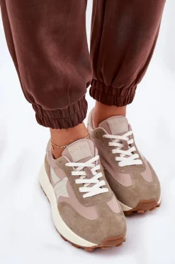 Best Buty damskie Vinceza Zamszowe Buty Sportowe Damskie Na Platformie Vinceza 66720 Beżowe Beżowy