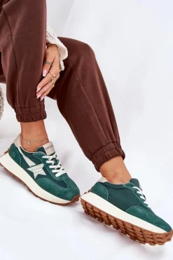 Sneakersy Damskie></noscript>Buty damskie Vinceza Zamszowe Buty Sportowe Damskie Na Platformie Vinceza 66720 Zielone Zielony