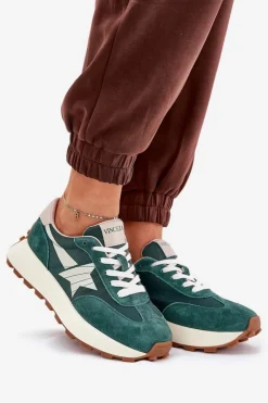 Sneakersy Damskie></noscript>Buty damskie Vinceza Zamszowe Buty Sportowe Damskie Na Platformie Vinceza 66720 Zielone Zielony