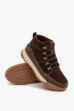 Sale Big Star Shoes Zamszowe Buty Trekkingowe Męskie Big Star SS174263 Brązowe Brązowy