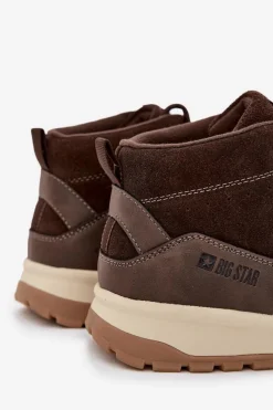 Sale Big Star Shoes Zamszowe Buty Trekkingowe Męskie Big Star SS174263 Brązowe Brązowy