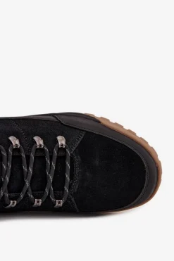 Best Zamszowe Buty Trekkingowe Męskie Big Star SS174265 Czarne Męskie Obuwie Trekkingowe Męskie|Botki Męskie