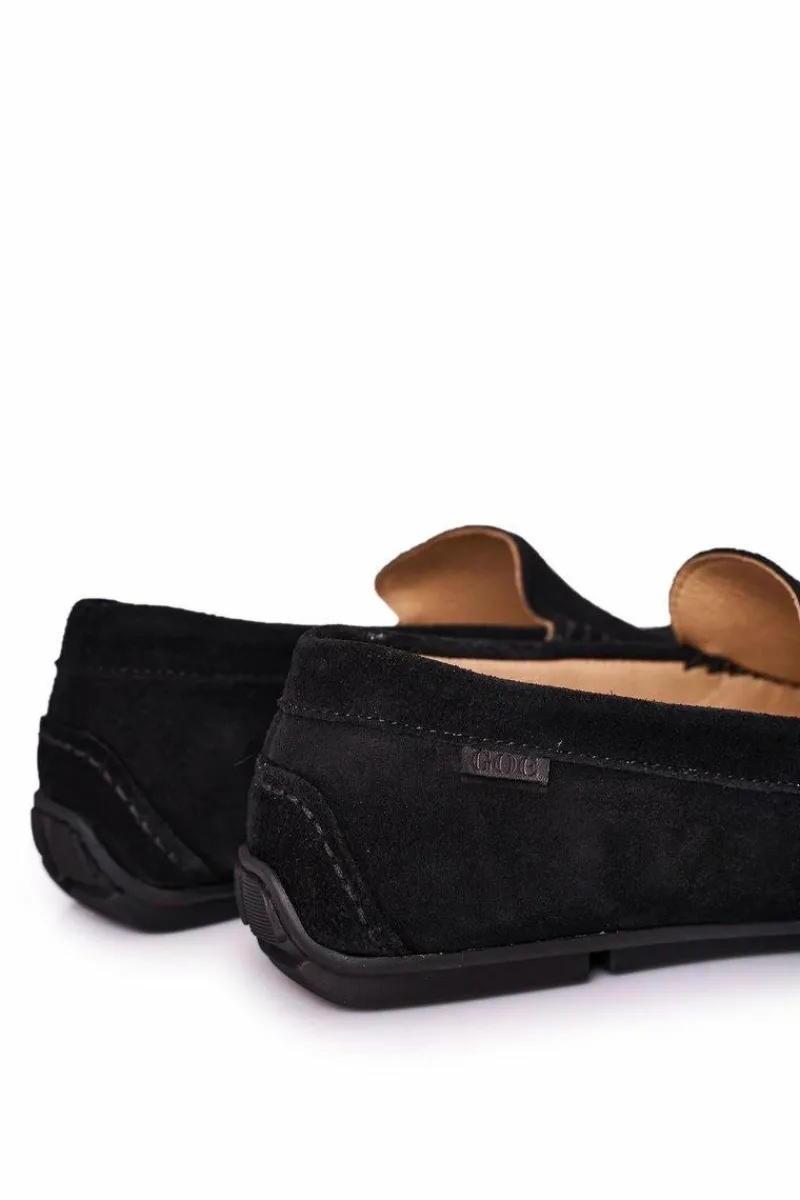 Mokasyny Wsuwane|Półbuty Casual>GOE Zamszowe Casualowe Mokasyny HH1N4080 Czarne