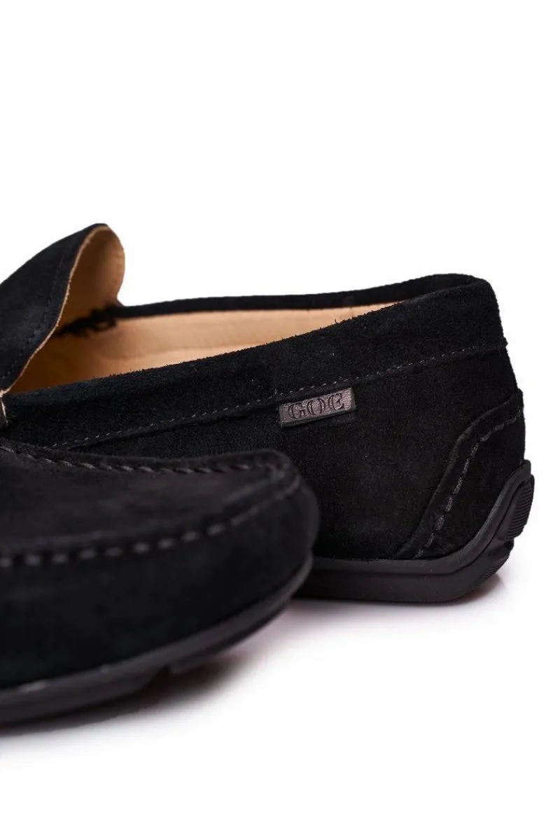 Mokasyny Wsuwane|Półbuty Casual>GOE Zamszowe Casualowe Mokasyny HH1N4080 Czarne