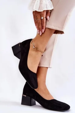 Czółenka Zamszowe|Czółenka Na Słupku>Boto Zamszowe Czółenka La.Fi 230034B-SU Czarne