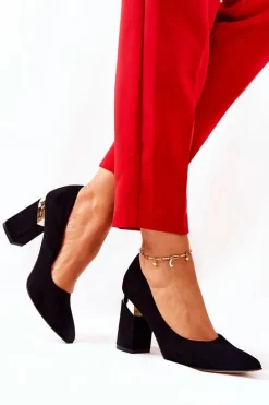 Online Boto Zamszowe Czółenka Lewski 3117 Czarne Czarny