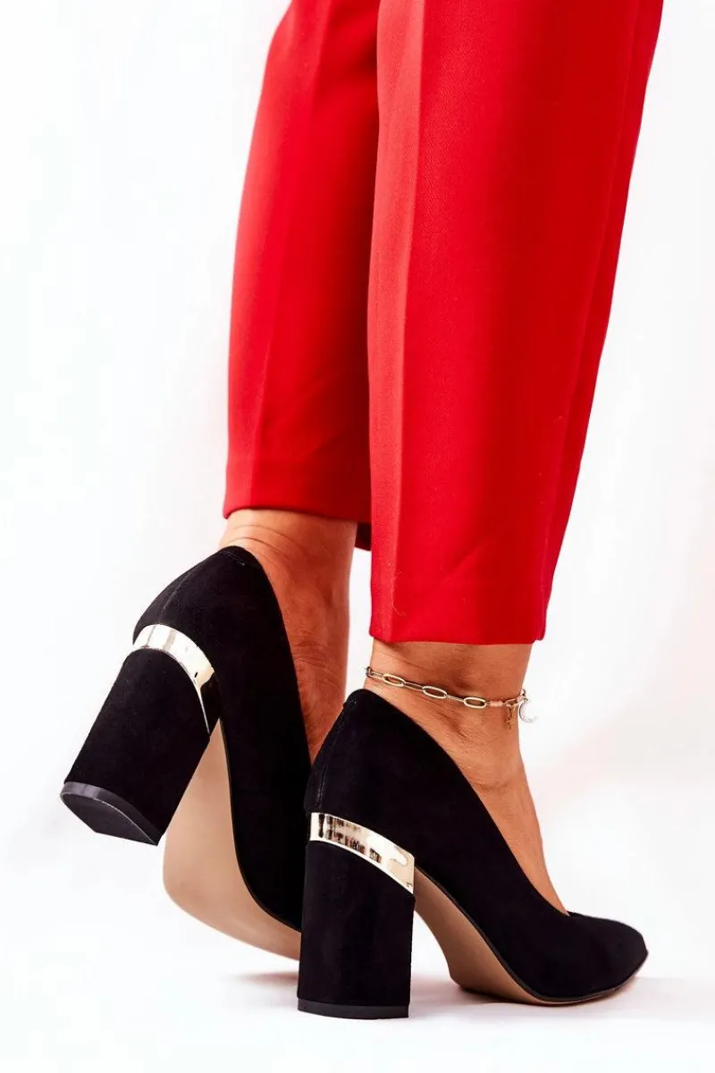 Online Boto Zamszowe Czółenka Lewski 3117 Czarne Czarny