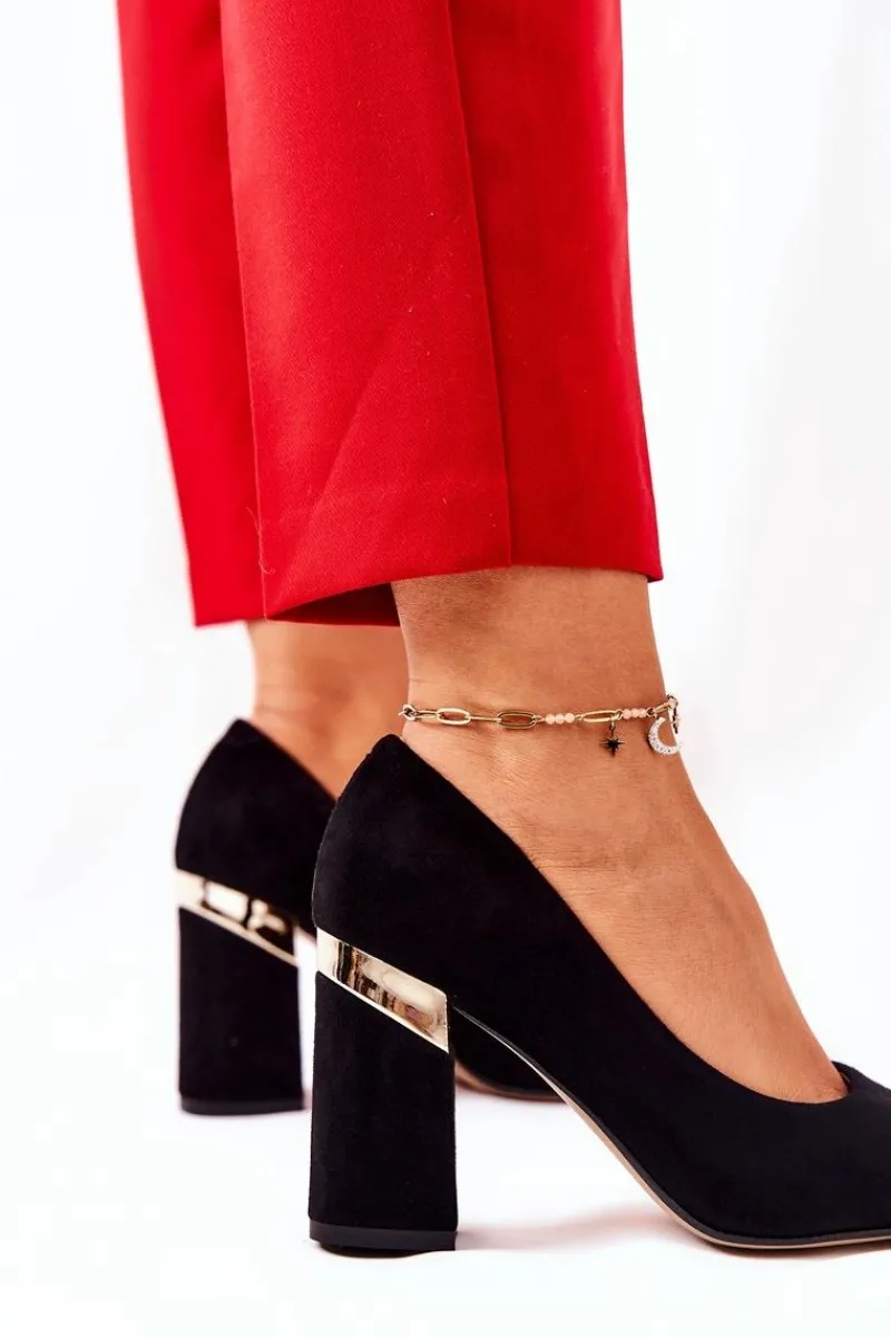 Online Boto Zamszowe Czółenka Lewski 3117 Czarne Czarny