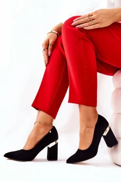 Online Boto Zamszowe Czółenka Lewski 3117 Czarne Czarny