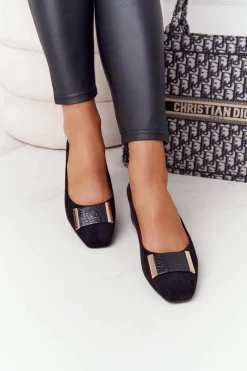 Online Zamszowe Czółenka Na Obcasie Sergio Leone PB142 Czarne Damskie Czółenka Klasyczne