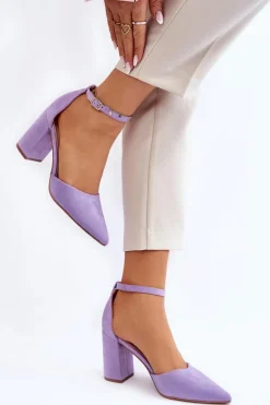 Czółenka Zamszowe|Czółenka Na Słupku>Boto Zamszowe Czółenka Na Słupku Fioletowe Lexie