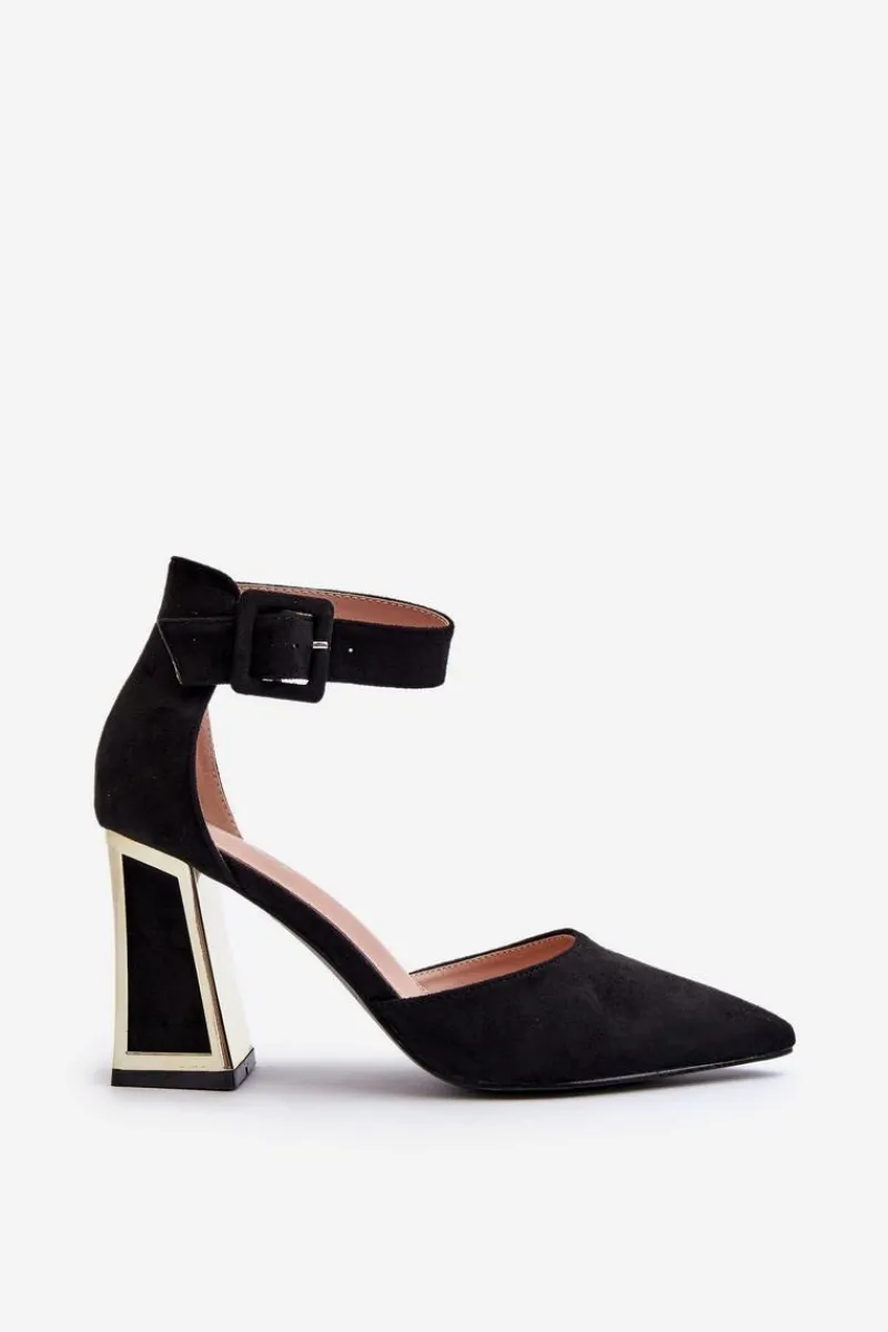 Czółenka Zamszowe|Czółenka Na Słupku>Boto Zamszowe Czółenka Na Słupku Czarne Lodho