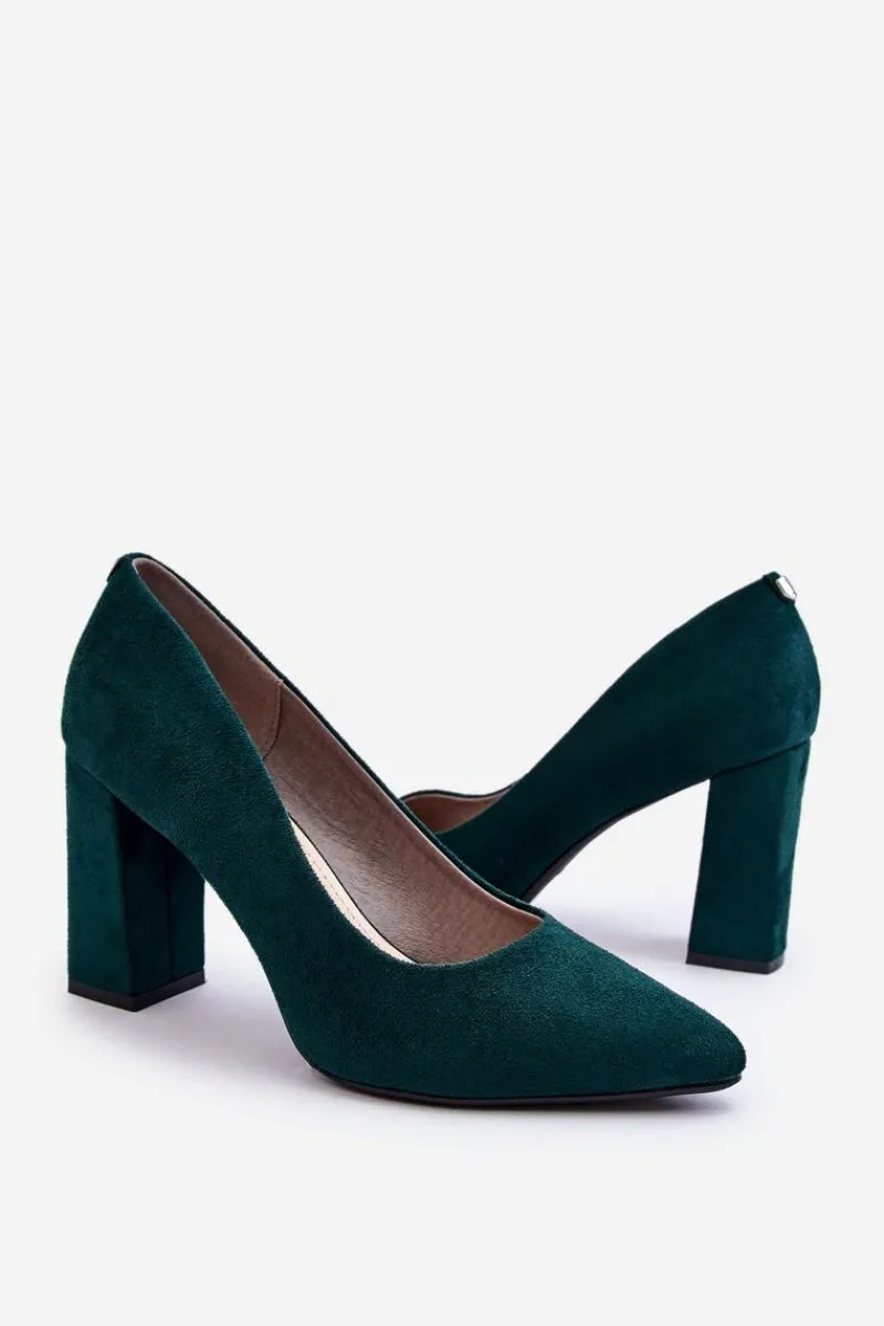 Czółenka Zamszowe|Czółenka Na Słupku>Buty Sergio Leone Zamszowe Czółenka Na Słupku Sergio Leone PB216 Zielone