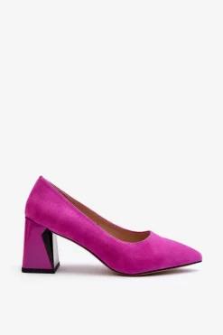 Online Buty damskie Vinceza Zamszowe Czółenka Na Słupku Fuksja Alessyndra Różowy