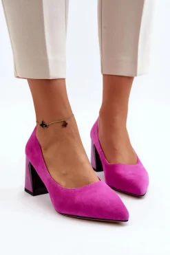 Online Buty damskie Vinceza Zamszowe Czółenka Na Słupku Fuksja Alessyndra Różowy