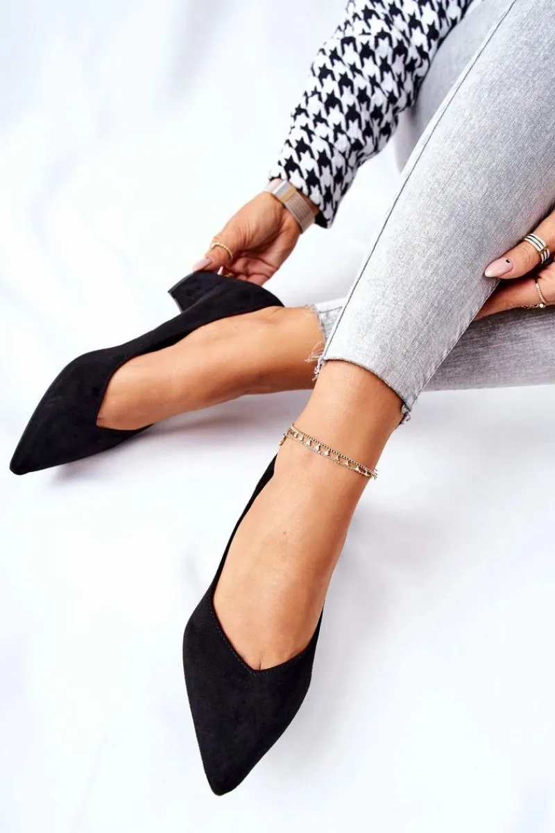 Czółenka Zamszowe|Czółenka Na Słupku>Boto Zamszowe Czółenka Na Słupku Czarne Rossie