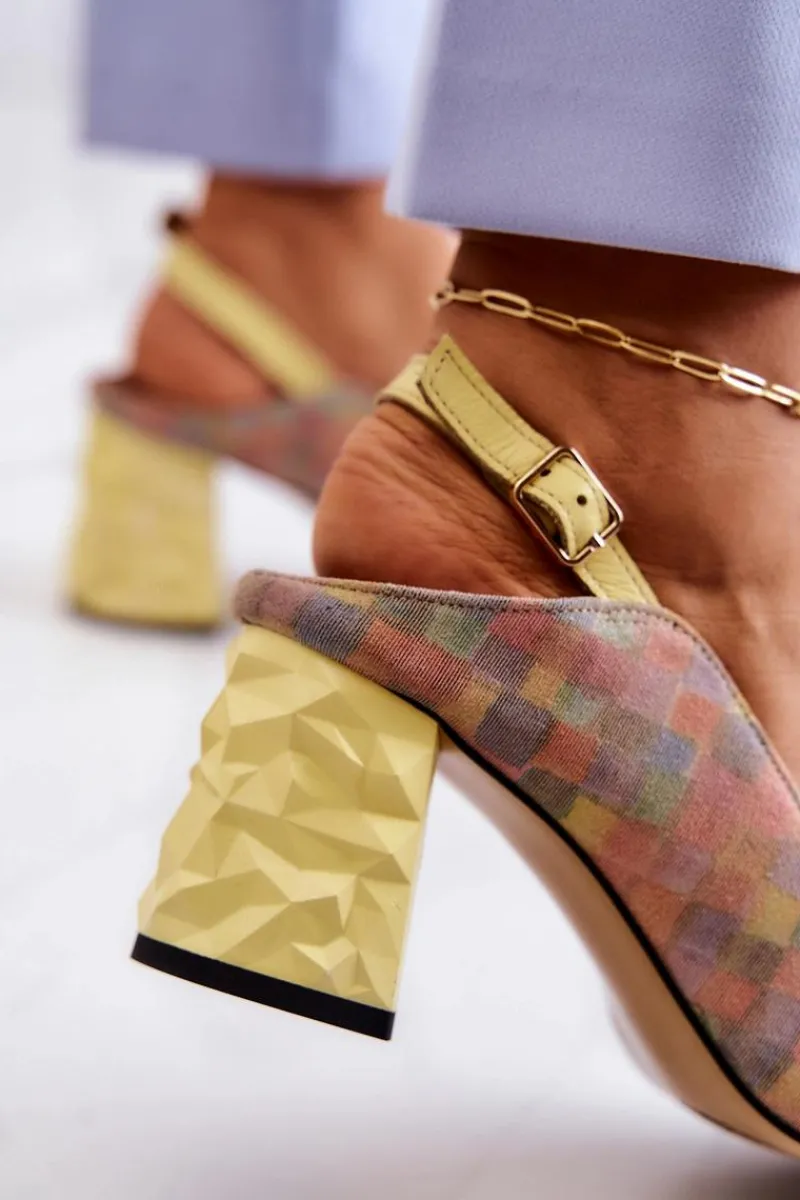 Czółenka Na Słupku|Czółenka Klasyczne>Maciejka Zamszowe Czółenka Na Słupku 05427-39 Multikolor