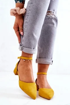 Best Boto Zamszowe Czółenka W Szpic Żółte Calliope