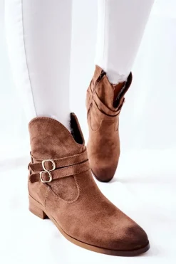 Hot Zamszowe Damskie Botki Ocieplane Beżowe Castlerock Damskie Czarne Botki|Botki Zimowe Damskie