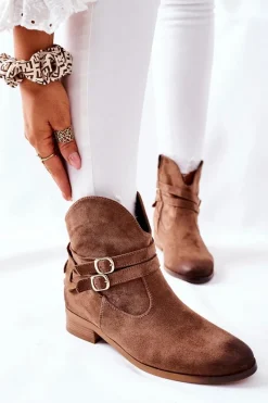 Hot Zamszowe Damskie Botki Ocieplane Beżowe Castlerock Damskie Czarne Botki|Botki Zimowe Damskie