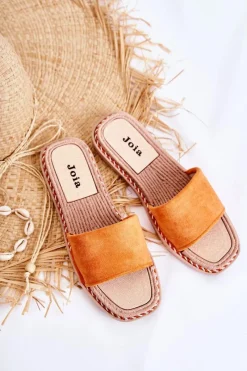 Best Zamszowe Damskie Klapki Pomarańczowe Sunset Damskie Klapki Damskie Klasyczne