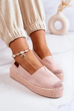 Boto Zamszowe Espadryle Wsuwane Różowe Lesley