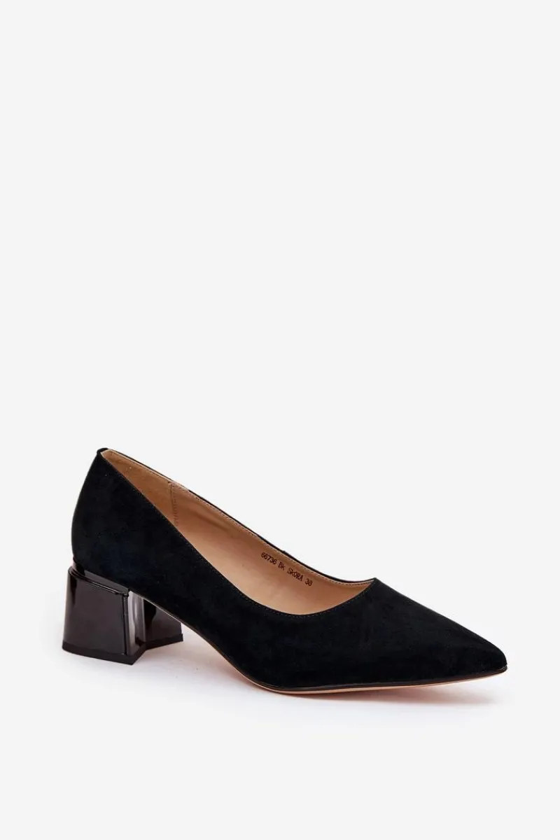 Best Buty damskie Vinceza Zamszowe Gładkie Czółenka Ze Szpiczastymi Noskami Vinceza 66736 Czarne Czarny