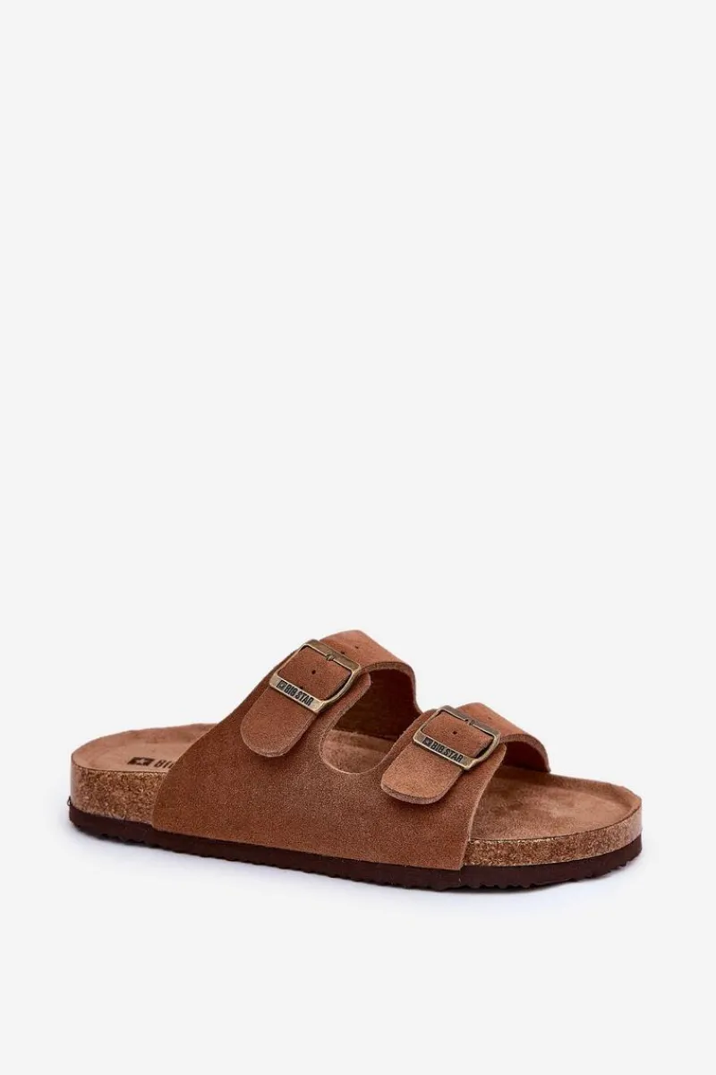 Best Zamszowe Klapki Damskie Z Klamrami Big Star RR274A394 Brązowe Damskie Klapki Damskie Big Star|Klapki Damskie Klasyczne