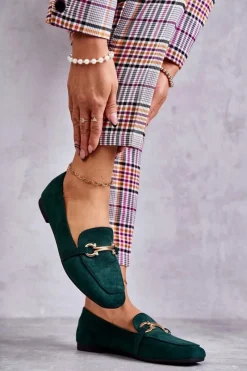 New Zamszowe Klasyczne Mokasyny Zielone Roddie Damskie Mokasyny Damskie Zamszowe