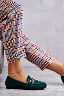 New Zamszowe Klasyczne Mokasyny Zielone Roddie Damskie Mokasyny Damskie Zamszowe