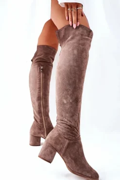 Kozaki Wiosenne|Kozaki Za Kolano>Boto Zamszowe Kozaki Brązowe Nicole 2582