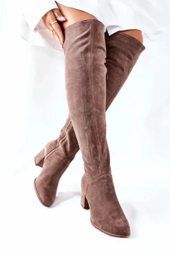 Kozaki Wiosenne|Kozaki Za Kolano></noscript>Boto Zamszowe Kozaki Brązowe Nicole 2582