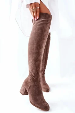 Kozaki Wiosenne|Kozaki Za Kolano></noscript>Boto Zamszowe Kozaki Brązowe Nicole 2582