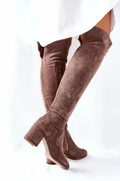 Kozaki Wiosenne|Kozaki Za Kolano></noscript>Boto Zamszowe Kozaki Brązowe Nicole 2582