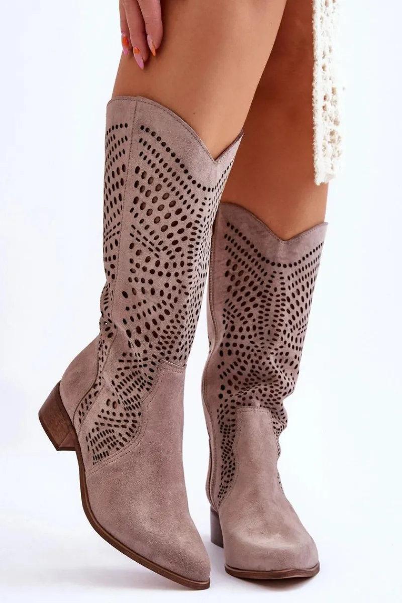 Online Zazoo Zamszowe Kozaki Kowbojki Przed Kolano Lewski Shoes 3305 Cappuccino