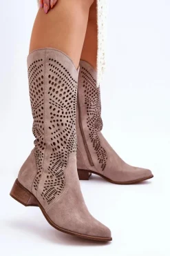 Online Zazoo Zamszowe Kozaki Kowbojki Przed Kolano Lewski Shoes 3305 Cappuccino