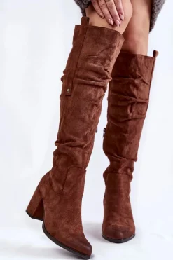 Kozaki Za Kolano|Kozaki Na Obcasie>Boto Zamszowe Kozaki Za Kolano La.Fi 270065FX-SU Brązowe