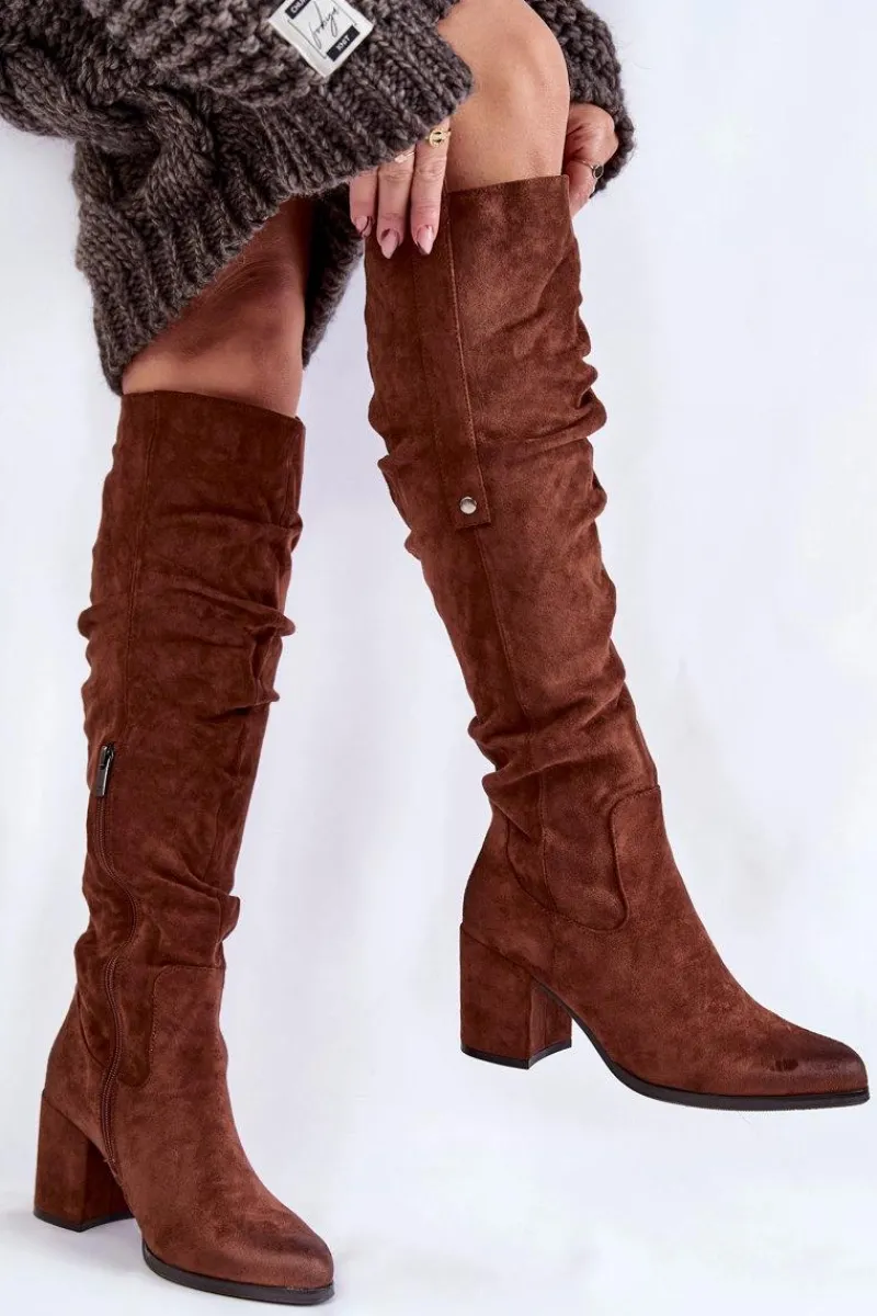 Kozaki Za Kolano|Kozaki Na Obcasie>Boto Zamszowe Kozaki Za Kolano La.Fi 270065FX-SU Brązowe