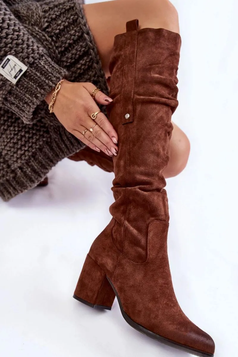 Kozaki Za Kolano|Kozaki Na Obcasie>Boto Zamszowe Kozaki Za Kolano La.Fi 270065FX-SU Brązowe