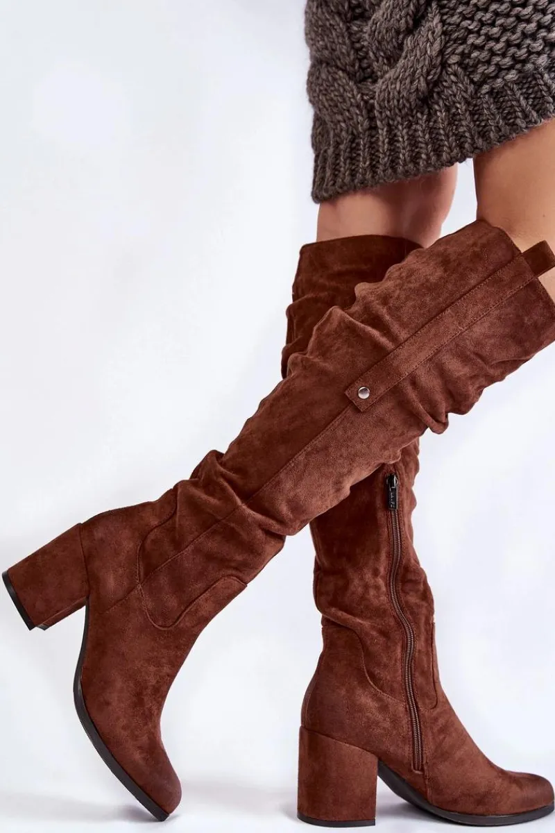 Kozaki Za Kolano|Kozaki Na Obcasie>Boto Zamszowe Kozaki Za Kolano La.Fi 270065FX-SU Brązowe