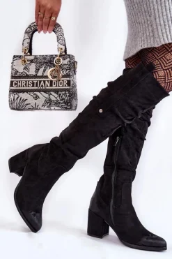 Sale Boto Zamszowe Kozaki Za Kolano La.Fi 270065B-SU Czarne