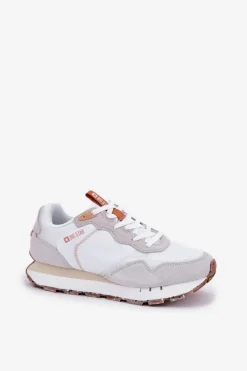 Clearance Big Star Shoes Zamszowe Lekkie Buty Sportowe Damskie Big Star RR274235 HI-POLY SYSTEM Beżowe Beżowy